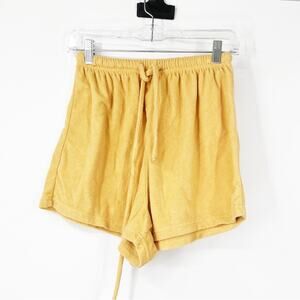 The Lullaby Club Terry Cloth High Rise Yellow Shorts